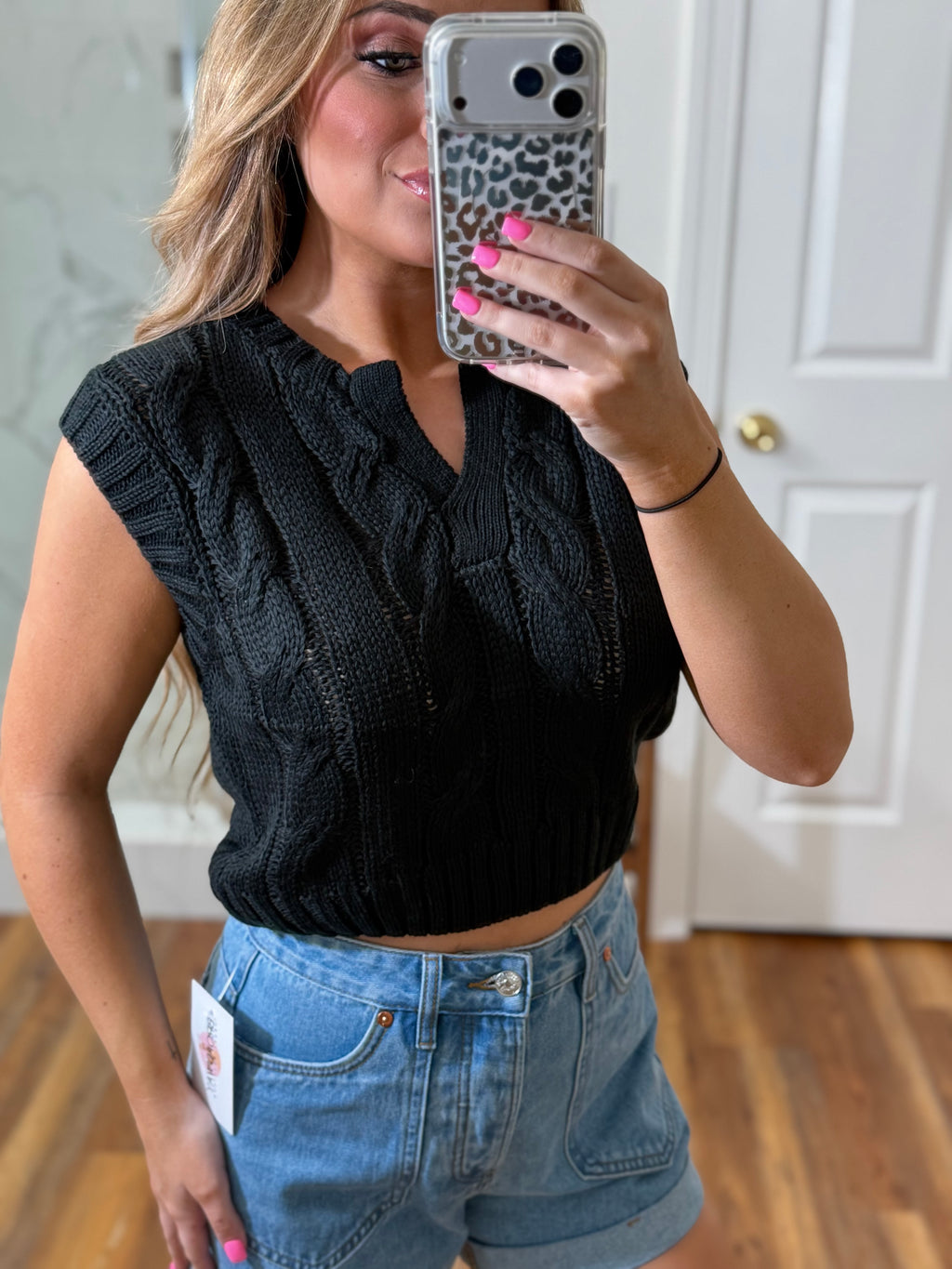 Cropped Black Sweater