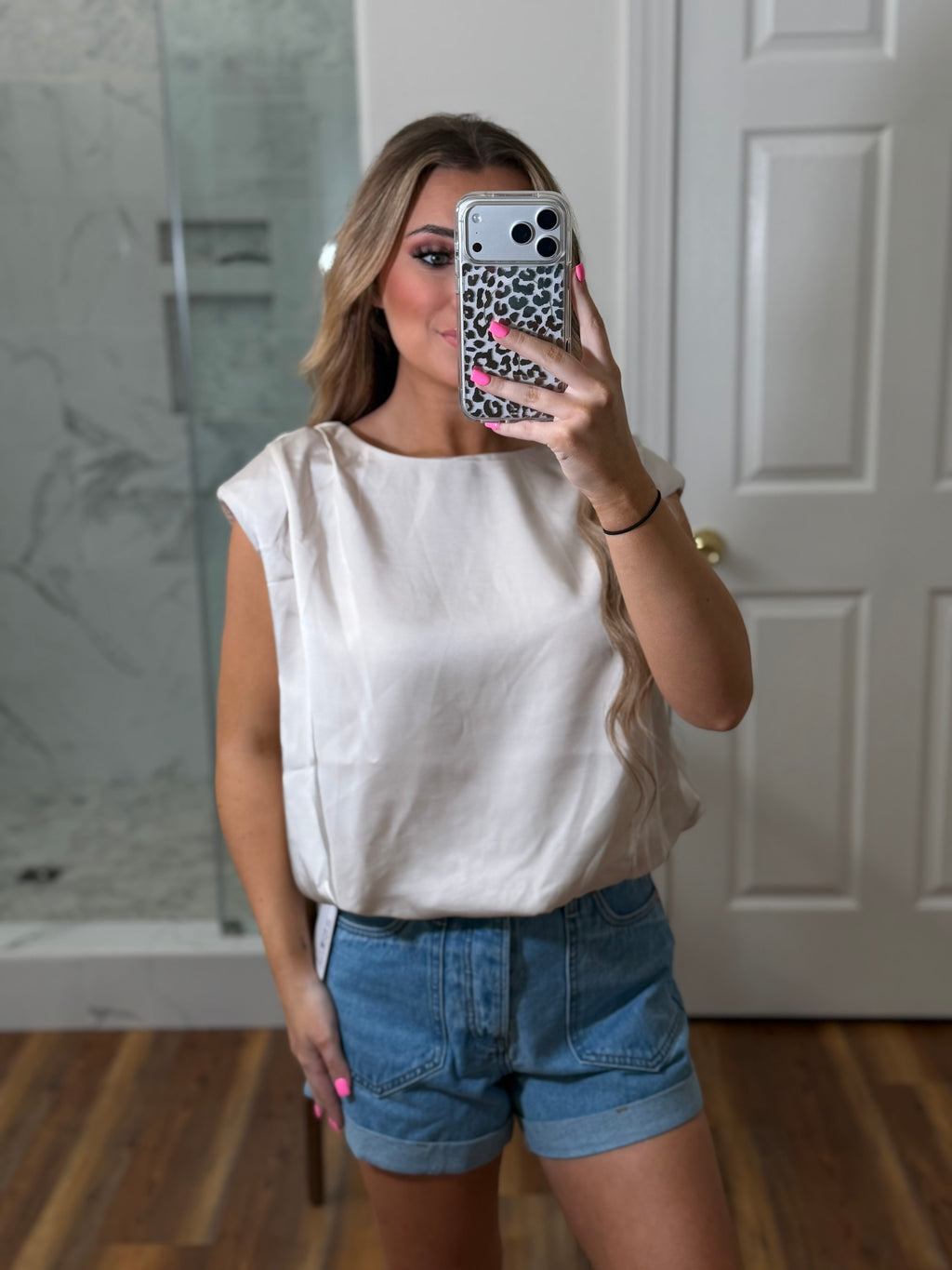 Shoulder Pad Sleeveless Top