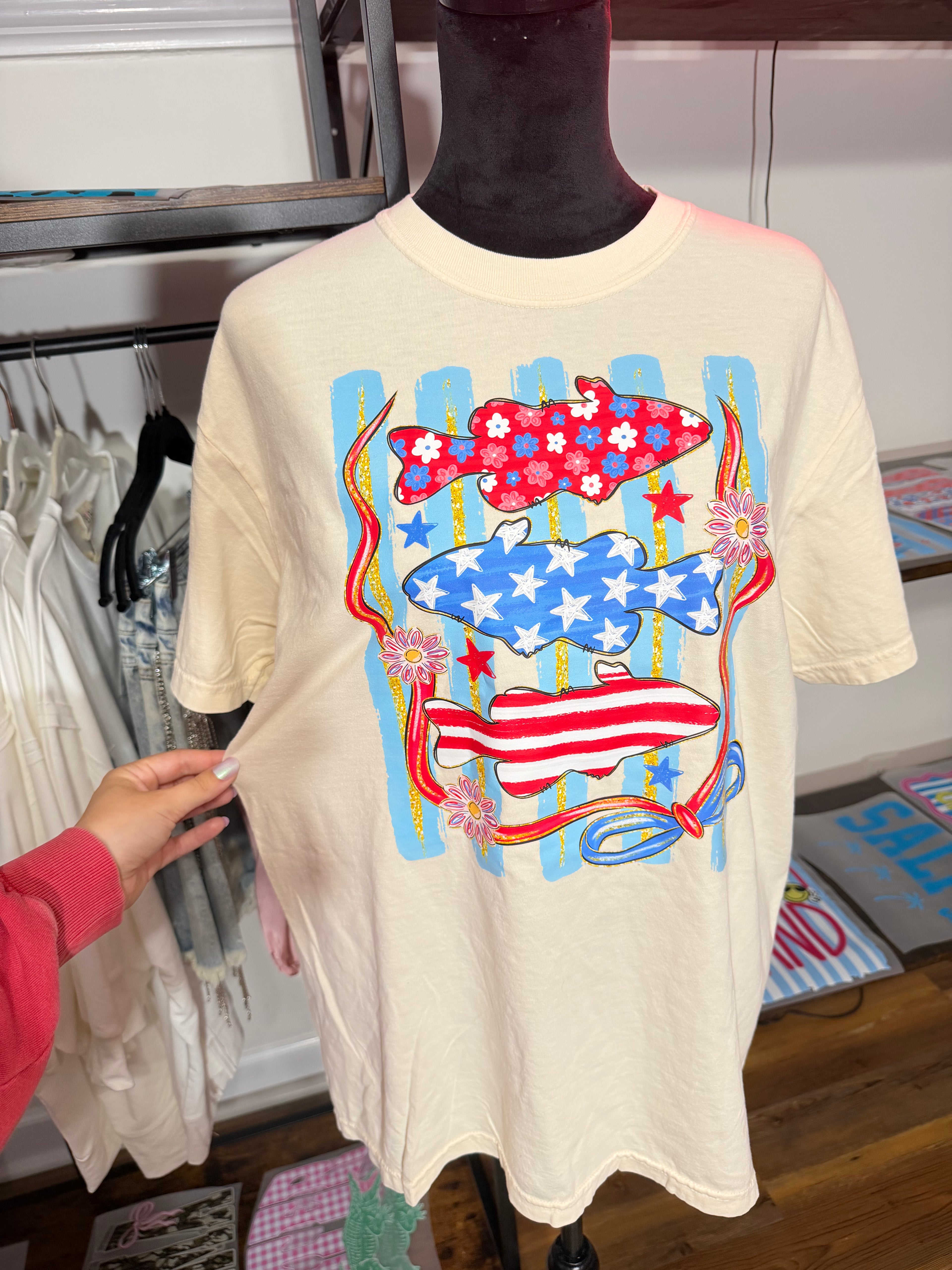 Red White & Blue Fish