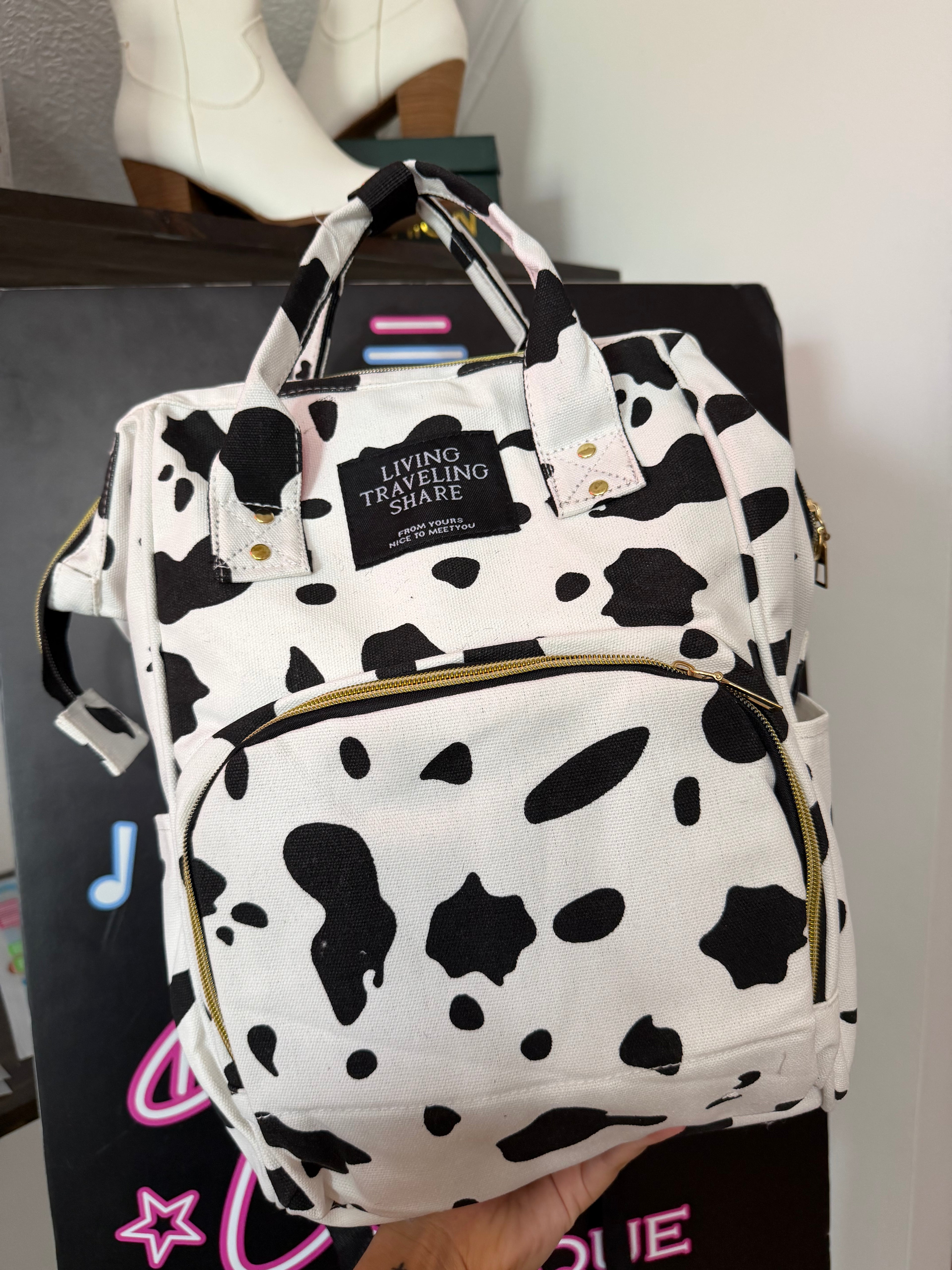 Diaper Cow Print Bag