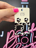 Black Cow-print Square Earring