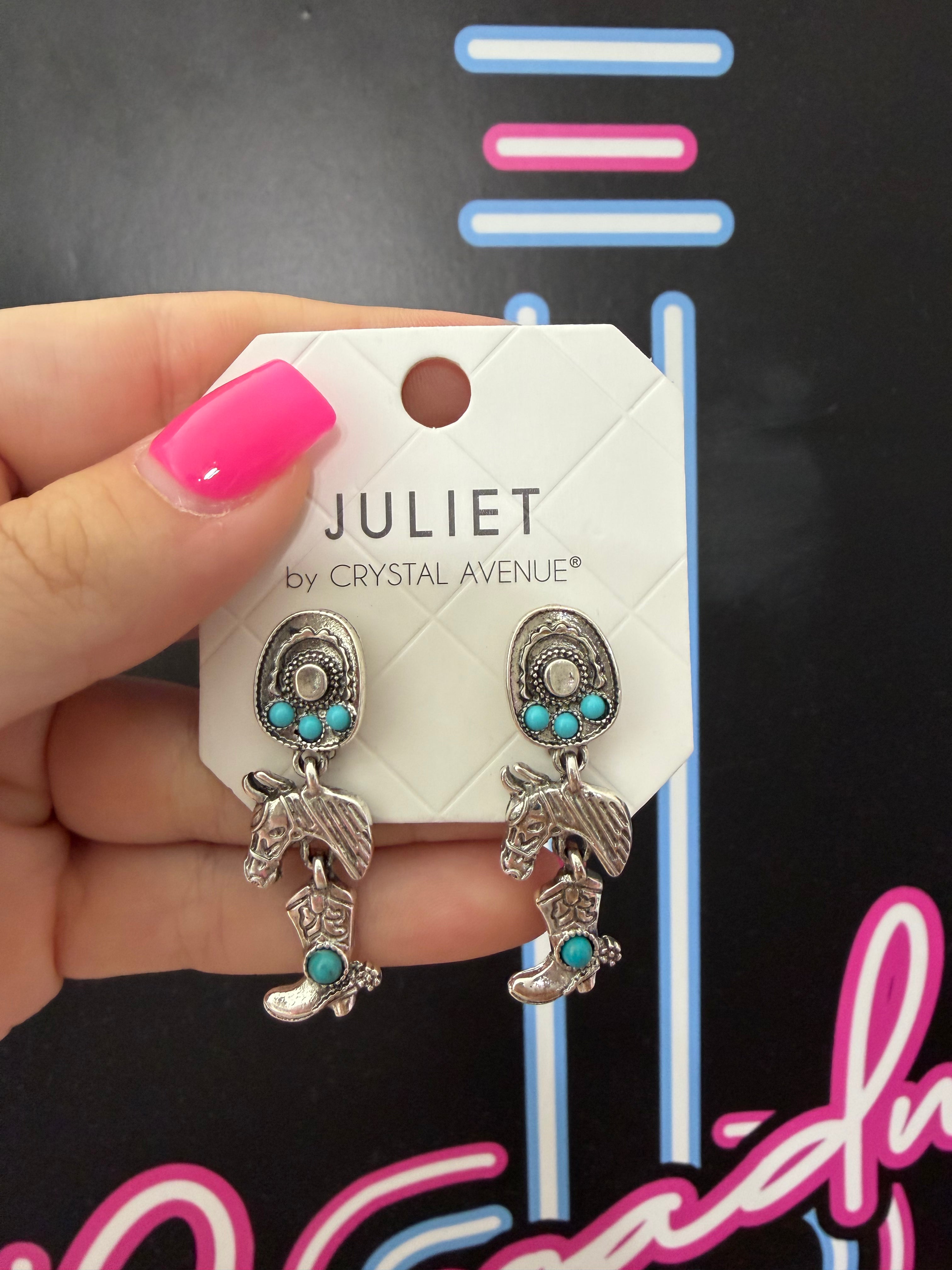 Silver Western Horse Earring