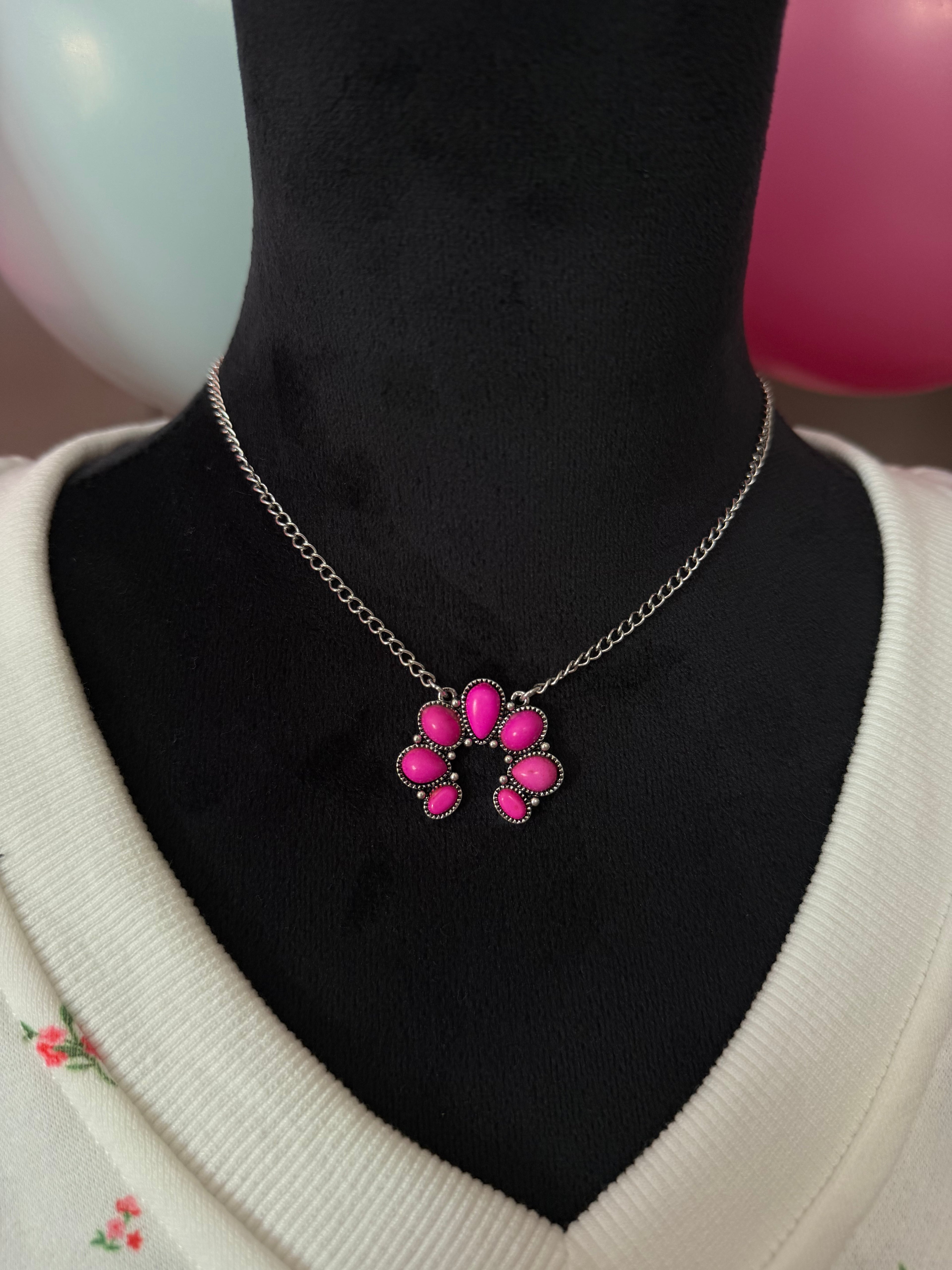 Pink Turquoise Sliver Necklace