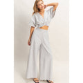 Striped Twist Front Top & Pants Set