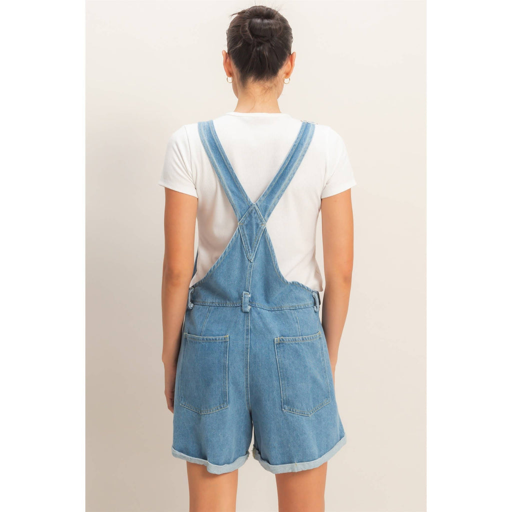 Denim Cross Back Overalls